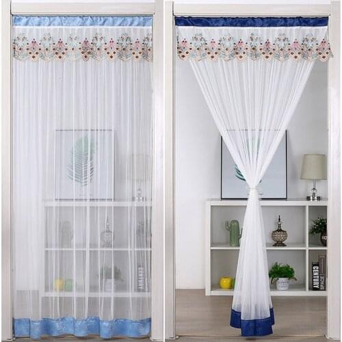1pcs Lace Door Screen Fashion Home Textiles Door Screen Decoration Multifunctional Summer Anti-mosquito Easy to Install F0423