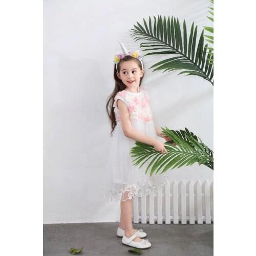 Summer foreign girl evening dress princess dress girl lace pettiskirt color flower female baby fashion explosion