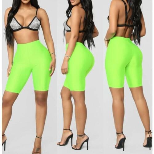 Summer Beach Casual Skinny Soft Stretchy Solid Shorts Women High Waist Fitness Sports Biker Shorts 5 Colors