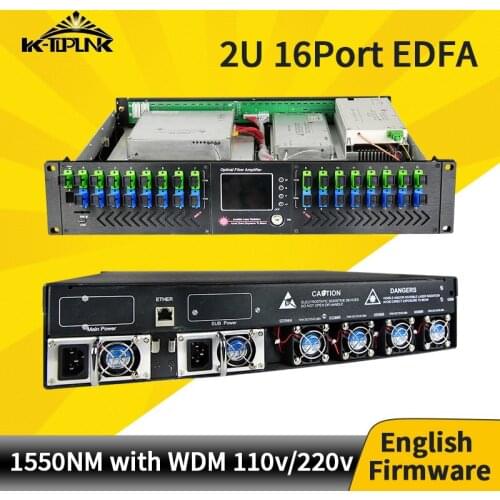 Hot selling 2U 1550nm 16port*23dbm CATV EDFA without WDM sc/apc,FTTH optical High power optical fiber Amplifier