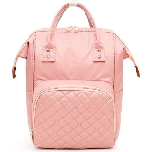 Multi-functional Mummy Bag Fashion Rhombus Spiraea MOTHERS Bag Nursing Lightweight Backpack Large-Volume Storgage Bag