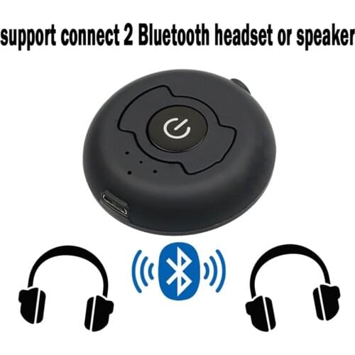 Multipoint Connection Portable Bluetooth 5.0 RCA Aux 3.5mm Stereo Audio TV Transmitter Wireless Music Adapter For Two Headphones