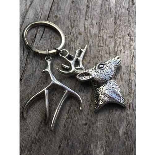 New Keychain Christmas Sika Deer Pendants DIY Men Car Key Chain Ring Holder Keyring Souvenir Jewelry Gift