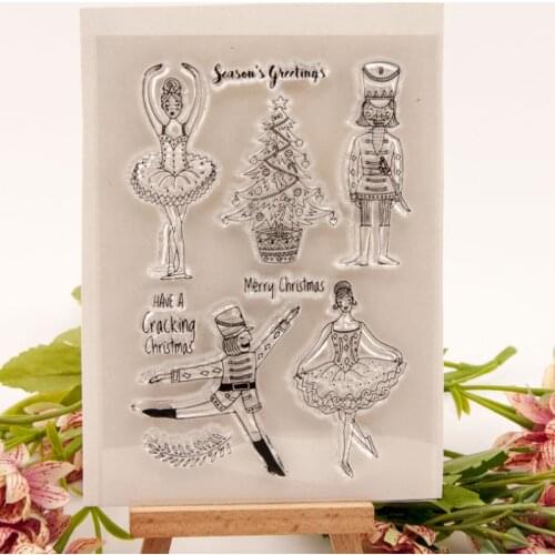 1pc Christmas Prom Transparent Clear Silicone Stamp Seal Cutting DIY Scrapbooking Rubber Coloring Embossing Diary Decor Reusable