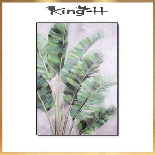 Hand Painted Abstract High quality Banana leafs Picture Home Decor Wall Art Oil Painting on Canvas for living room no framed
