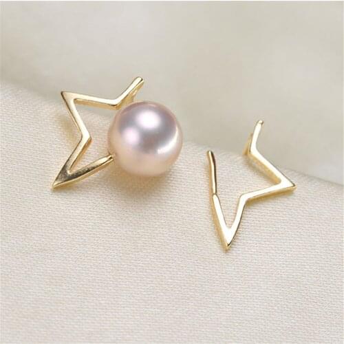925 Silver Pearl Beads Stud Earrings Setting Base Diy Jewelry Making Findings&Components