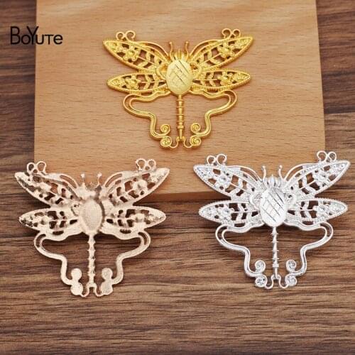 BoYuTe (10 Pieces/Lot) 53*44MM Alloy Dragonfly Materials Handmade DIY Jewelry Accessories for Ancient Palace Hair Jewelry Making