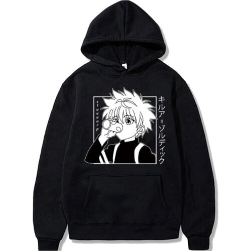 HXH Hunter X Hunter Hisoka Hoodies Men Killua Demon Eye Sweatshirts Harajuku Anime Crewneck Hoodie Hip Hop Oversized Streetwear