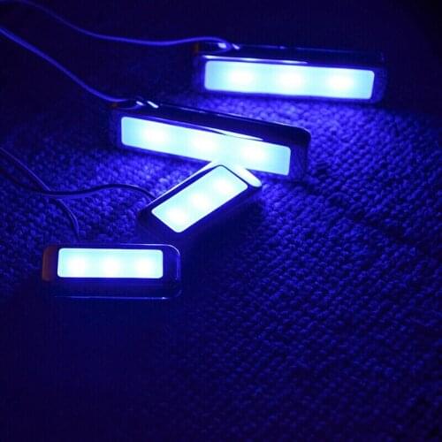 Universal 4Pcs Car Door Bowl Handle LED Ambient Atmosphere Light Interior Accessories