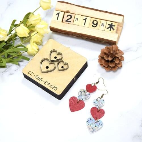 SMVAUON Japan Steel Die Cut Steel Punch Heart-shaped Earrings Cutting Mold Wood Dies Leather Blade Rule Cutter DIY Leather Craft