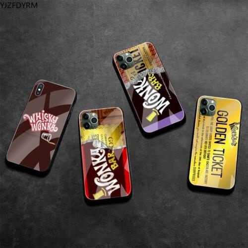YJZFDYRM Willy Wonka Bar With Golden Ticket Phone Case Tempered Glass For iPhone 11 Pro XR XS MAX 8 X 7 6S 6 Plus SE 2020 case
