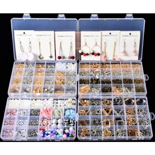 Jewelry box Tool jewelry Making supplies Material Beads Earring Hook Pin Sets for Supplies Lobster Clasp Earrings Accessories
