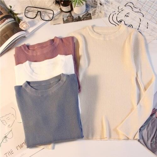 WWENN Woman Sweaters Knitted Pullovers Long Sleeve Tops Spring Autumn Basic Women Jumper Slim Sweater Cheap Pull Winter Clothes