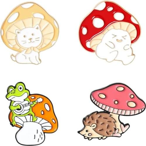 Mushroom Badges Enamel Brooches Anime Pins On Backpack Womens Badges Jewelry Decorative Brooch Cute Pin Badge Metal For Clothes