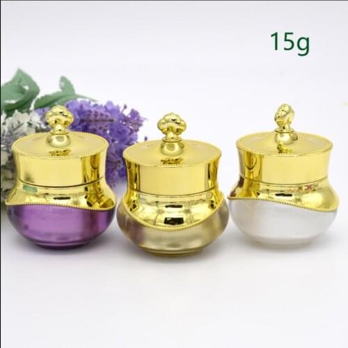15G gold/purple/pearl white crown shape cream jar for eye cream/day cream/essence/gel/art nail cosmetic packing