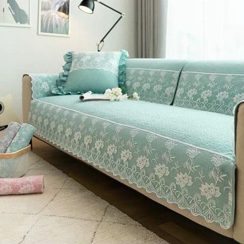 1PCS Korean Cotton Lace Settee Lounge Chair Cover Sofa Mattress Divan Chair Pad Cushion for 1/2/3/4 Seats