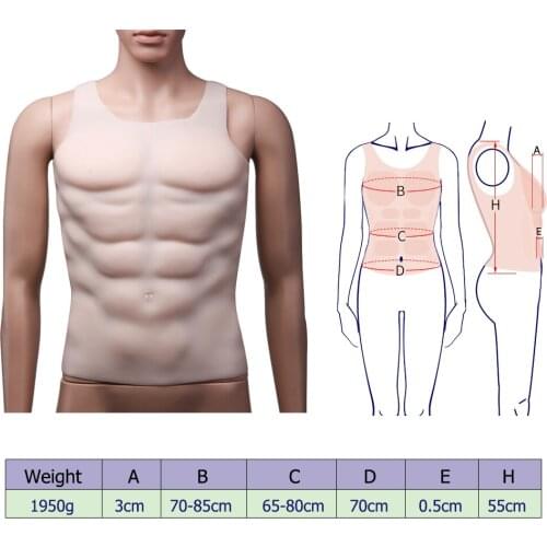 1950g Hunk Chest Muscle Man Silicone Fake Chest Muscle Pecloralis Muscle cosplay 3.5cm thick false chest muscle