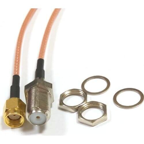 2pcscable RG316 RP-SMA to socket F cable transparent connector