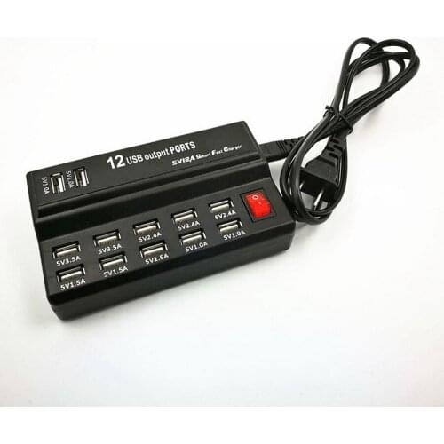 20pcs Multifunctional High Speed 10-Port USB HUB AC to DC Power Socket USB hubs Charging Station