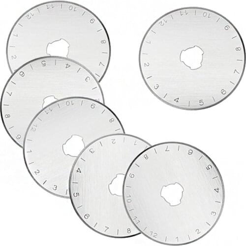 5PCS 45mm Circular Rotary Cutter Replacement Spare Safety Blades Hand Held Refill Fabric Leather Craft Steel Blades