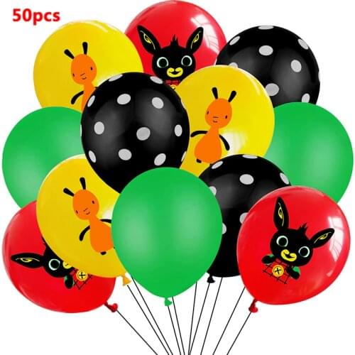 50/100 Foil Helium Balloons Kids Birthday Party Decorations Cartoon Rabbit Theme Latex Balloons Wedding Party Balloons Wholesale