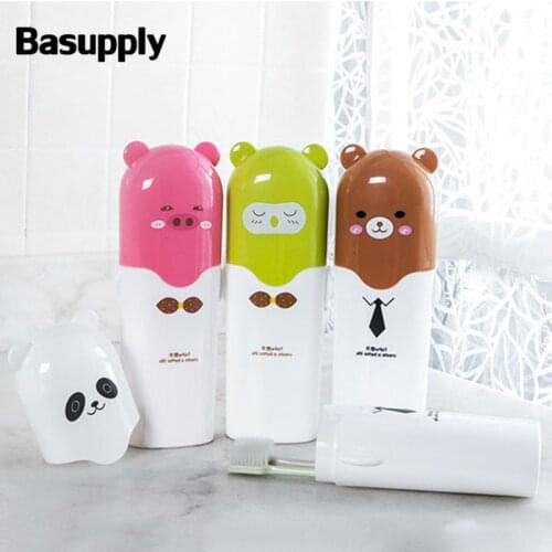 Basupply 1Pc Towel Toothbrush Toothpaste Holder Case Travel Hiking Camping Multi Cap Storage Case Cover Bathroom Accessories