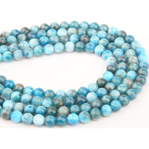 Natural Stone Beads Apatite Round for Jewelry Making Beadwork DIY Bracelet Necklace 6/8/10mm