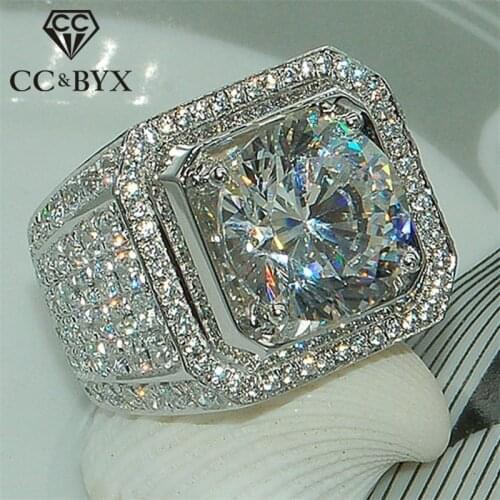 CC S925 Silver Men Ring Geometric Classic Design Wedding Rings Bridegroom Jewelry Engagement Party Bijoux Drop Shipping CC804