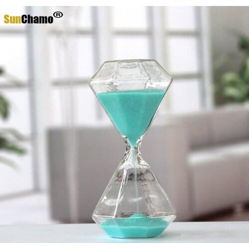 5 Minutes Transparent Glass Sand Hourglass Creative Sandglass Diamond Styling Timer Clock Countdown Timing Home Decor