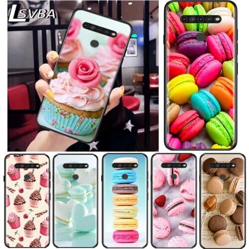 Dessert Ice Cream Cake for LG G8 G8S G8X V30 V35 V40 V50 V60 ThinQ Q60 K40 K50 K30 K41 K51 K61 K71 K92 Black Phone Case