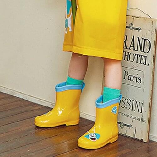 Children Kid Rain Boots Cute Waterproof Boys Girls Non-slip Rainboots Baby Toddler Rain Wear Flat Cartoon Lovely Water Shoes