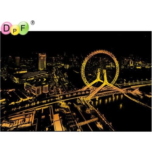 DPF colorful city panorama series city night scenes painted creative birthday gifts around the world