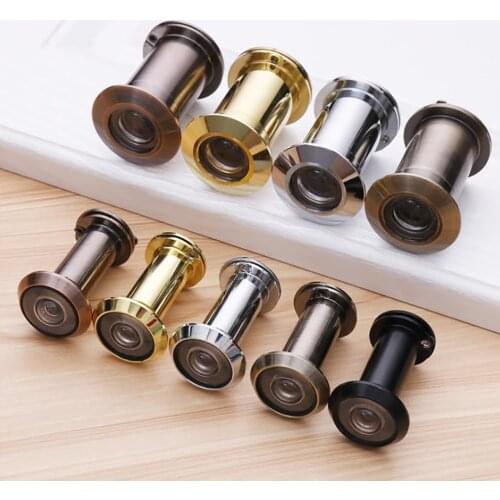 1Pcs 200 Degree Wide Viewing Angle Peephole Security Door Viewers 16mm Hole Hidden Peephole Adjustable Glass Lens Hardware Tools