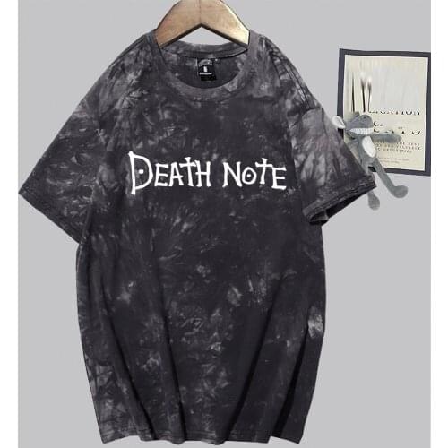 Anime Death Note Letter Printed T-shirt Japanese Style Harajuku Streetwear Causal Short Sleeve Summer Tops Unisex