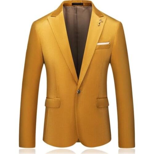Blazers mens suit large size fashion hot style solid color casual business yellow garnitur męski European and American style