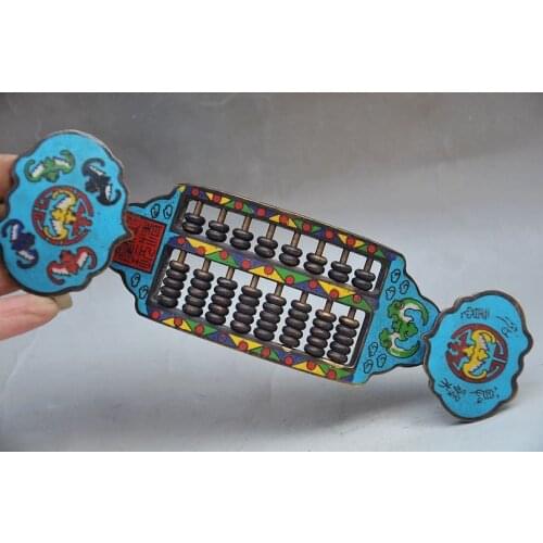 BEAUTIFUL CHINESE CLOISONNE HANDMADE ABACUS abacus STATUE - home feng shui decoration high-end metal handicraft