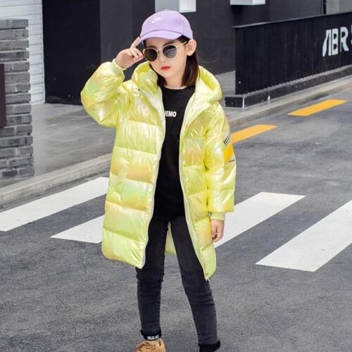 2020 New Childrens White Duck Down Jacket Mid-Length Boys Girls Thick Hooded Colorful Jackets Kids Waterproof Warm Coats