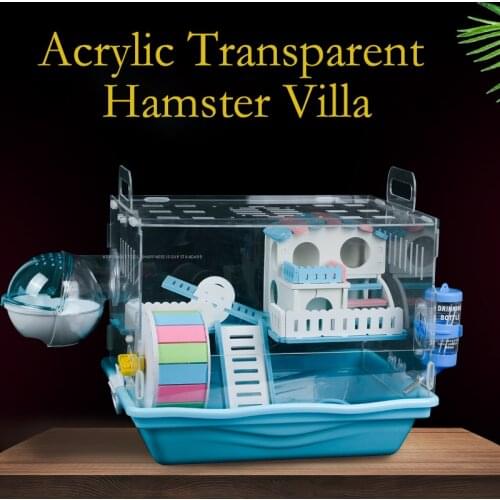 Tray-style Hamster Cage Acrylic Transparent Oversized Villa Package Guinea Pig House Small Pet Feeding Box