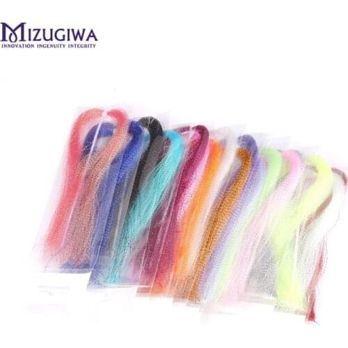 MIZUGIWA 5 pcs Flashabou Holographic Tinsel Fly Fishing Tying Crystal Flash String Jig Hook Lure Making Fishing Material Peche