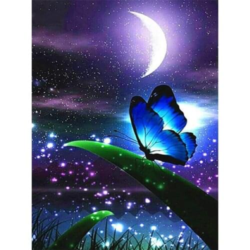 5D Diamond Art Beads Embroidery Mosaic Butterfly Diamond Painting Cross Stitch Moon Animals Modular Pictures of Rhinestones Kits