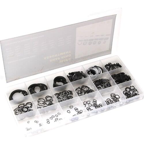 300pcs Snap Ring External Circlip Assortment Kit Set with Storage Box