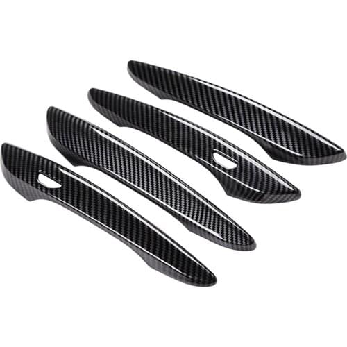 For Mazda 3 Mazda3 Axela 2020 Carbon Fiber Exterior Door Handle Cover Chromium Styling Moulding Frame Bezel Chrome Car Sticker