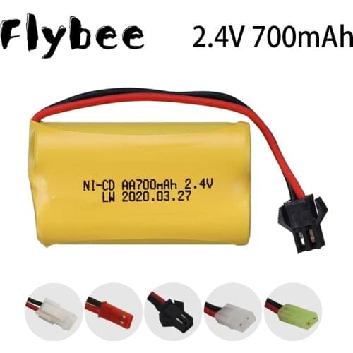 2.4v 700mah NiCD Battery For Rc Toys Cars Tanks Trucks Robots Guns Boats AA Ni-CD 2.4v Rechargeable Battery Pack 1pcs