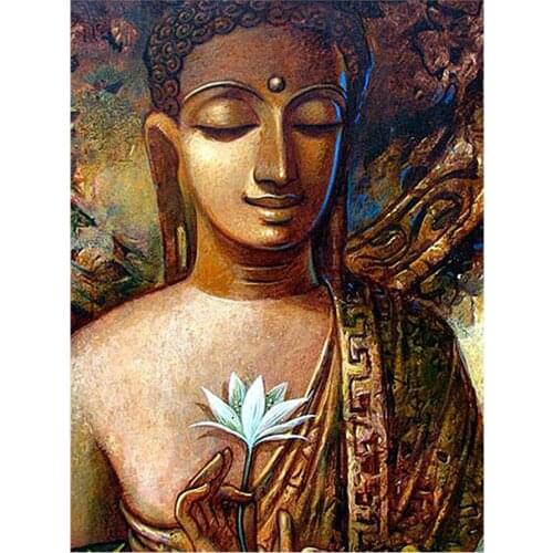 Full Drill Round DIY 3D Diamond Painting Buddha Religion Kit Needlework Mosaic Embroidery Cross Stitch Portrait Picture