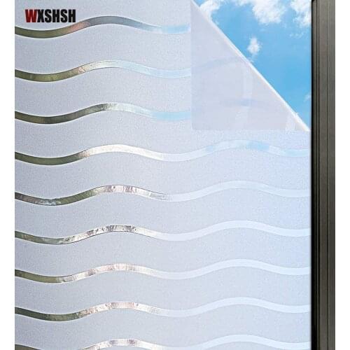 Stripe Wave Window Sticker Decorative Static Cling Vinyl Frosted Drop-Shipping Privacy Protection Bathroom Decoration Glass Film