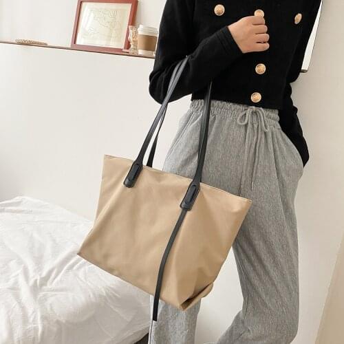 Casual Nylon Waterproof Handbag Women Large Capacity Shoulder Top-handle Bag Daily Travel Fashion Shopping Totes Purse