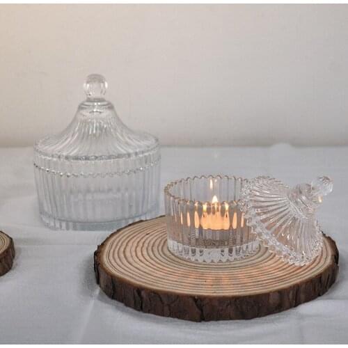 Crystal Glass Cube Candy Jar Transparent Box Mini Jar Candle Diy Jars Holder Making Supplies