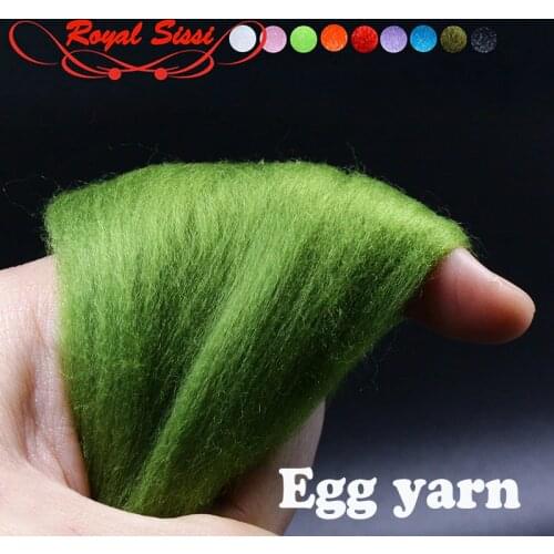 RoyalSissi 2packs premium fly tying Egg Yarn minnowfish lure fluff synthetic fibers salmon trout fly pattern fly tying materials