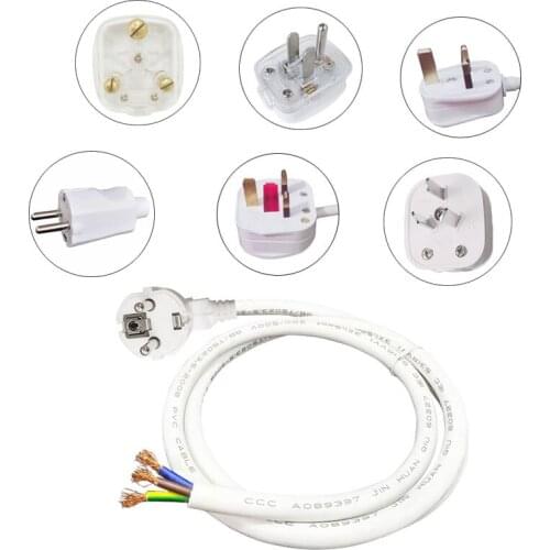 EU UK US AU Plug with Extension Cord For Electrical Appliance Socket Lighting Power Supply Cable 3Core*1.5mm Square