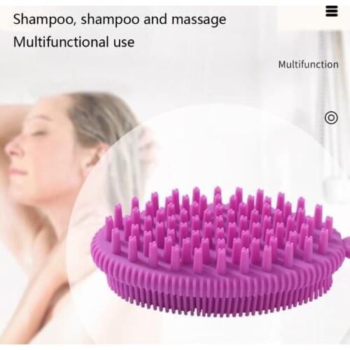 Silicone Hair Scalp Massager Shampoo Brush Double Sided Exfoliating Bath Body Scrubber Comb Washing Cleaning Scratcher Bathroom